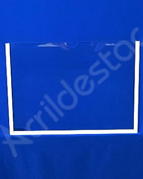 Display de acrilico Parede Cristal Borda fita dupla-face branca para parede, Horizontal