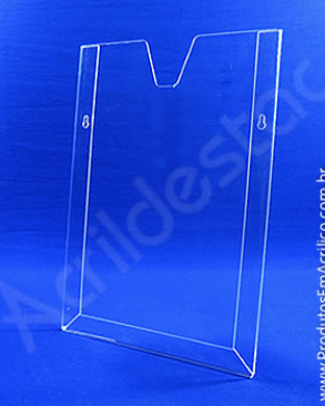 Display de acrilico Parede Cristal com moldura dobrada Vertical DY 400