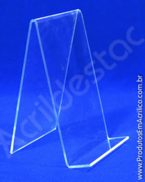 Expositor de Livro PS cristal acrilico similar individ 18 x 11 cm - Livrarias Lojas Papelarias Vitrines
