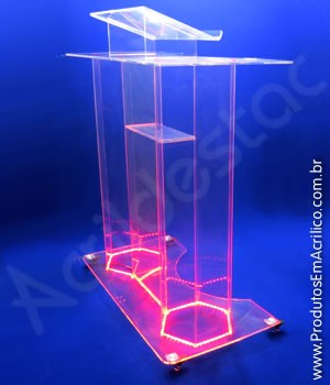 Púlpito de acrílico com LED