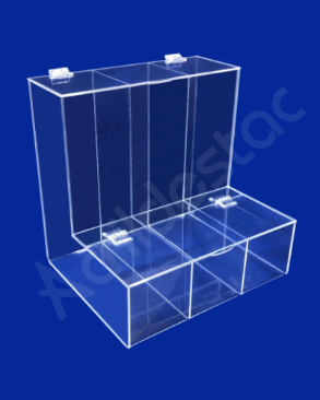 Baleiro de acrilico cristal triplo 23cm Alt para docerias supermercados padarias emporios lojas