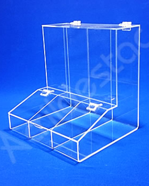 Baleiro de acrilico cristal triplo 30cm Alt