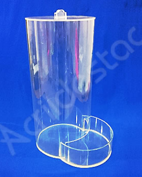 Baleiro de acrilico cristal Tubo efeito gravitacional com Tampa e Dispenser 44 cm
