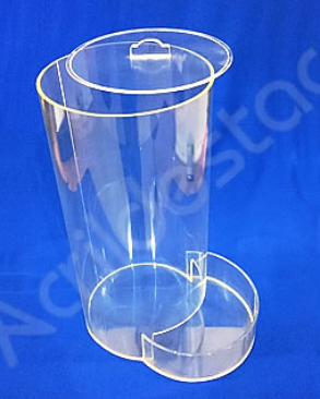 Baleiro de acrilico cristal Tubo efeito gravitacional com Tampa e Dispenser 30 cm