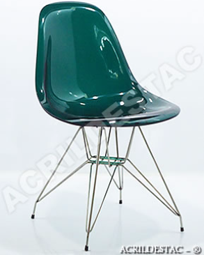 Cadeira de acrilico Charles Eames DKR Torre inox