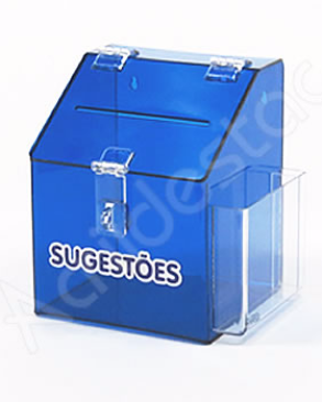 Caixa de Sugestões Azul Cobalto 20 cm Altura ST107