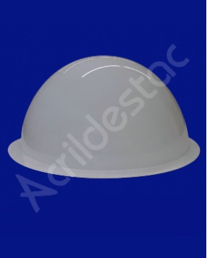 Cupula de acrilico Branco 24cm diametro esfera acrilico com Aba