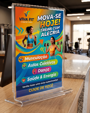 Display acrilico de mesa T para folhetos e propagandas A5 21x15 Vertical 