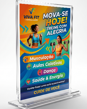 Display acrilico T duplo de mesa para folhas A3 42x30 Vertical 