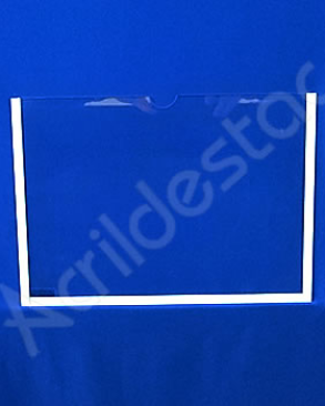 Display de Acrilico Cristal para parede com moldura em Quadro de Aviso A1 Horizontal