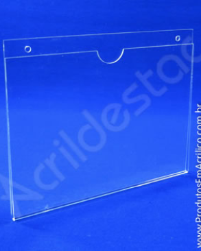 Display de acrilico Porta Folhas para parede modelo U Duplo A4 21x30 Horizontal