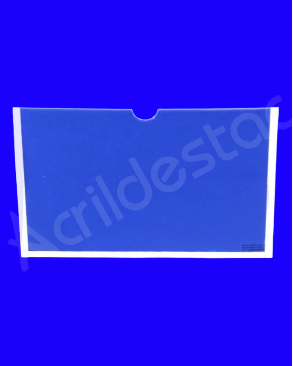 Display de Acrilico Cristal para parede com moldura em Quadro de Aviso A1 Horizontal