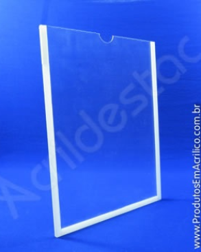 Display de PS acrilico similar Porta Folheto de parede A5 Vertical