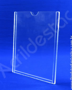 Display de acrilico Cristal Porta Folheto Quadro de Aviso A3 - Linha Destac
