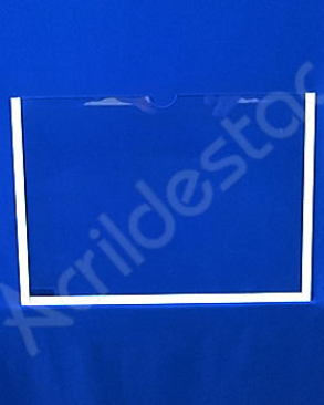 Display Acrilico Cristal de parede para Quadro de Aviso simples com moldura A2 Horizontal