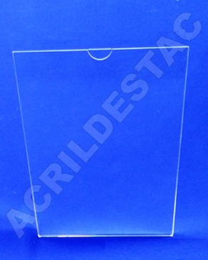 Display de Acrilico modelo U Porta folheto para parede A6 15x10cm Vertical