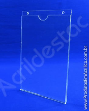 Display de acrilico Porta Folheto de parede modelo U Duplo A3 42x30 Vertical