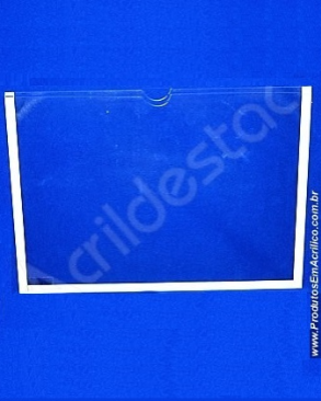 Display de Acrilico Porta Folheto de parede DUPLO Com Fundo A6 Horizontal