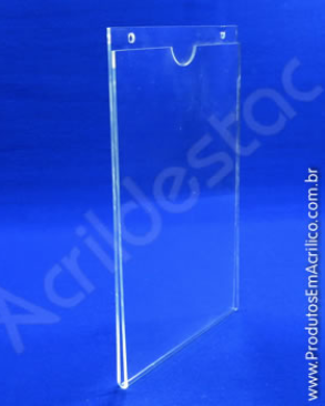 Display de acrilico Porta Folheto de parede modelo U Duplo A1 84 x 59,4 Vertical 3mm