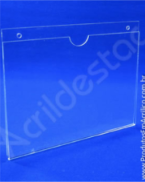 Display de acrilico Porta Folheto de parede modelo U Duplo A6 10x15 Horizontal