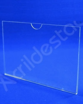 Display de acrilico Porta Folheto de parede modelo U Duplo A6 10x15 Horizontal