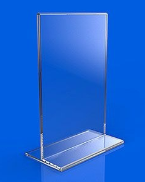 Display de acrilico T de mesa para folhetos e folders A4 30x21 Vertical