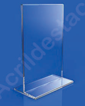 Display T PS Cristal acrilico similar para balcão mesa restaurante A6 10x15 Vertical