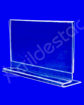 Display de acrilico T de mesa para folhetos e folders A4 21x30 Horizontal