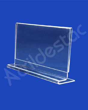 Display de acrilico T de mesa para folhetos e folders A4 21x30 Horizontal