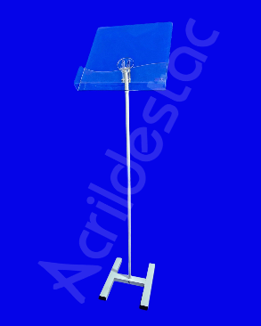 Display de Chão Pedestal Acrilico Revista ou Jornal 350 Folhetos Base Aluminio H Branco