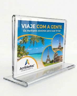 Display de mesa PS Cristal acrilico similar T invertido para folders A3 42x30 Horizontal