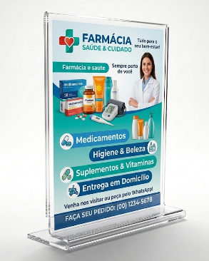 Display de mesa T invertido PS Cristal acrilico similar para folders A4 30x21 Vertical