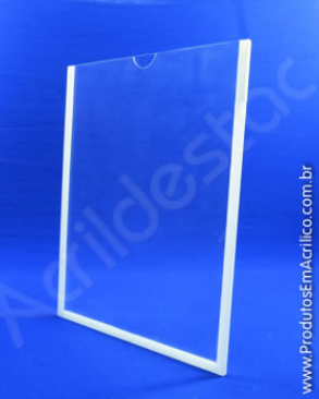 Display PETG Cristal Porta Aviso moldura dupla face Bolso Folha A3 42x30 Vertical
