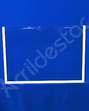 Display de PETG Cristal Porta Etiqueta de parede com moldura dupla face A6 10x15 Horizontal