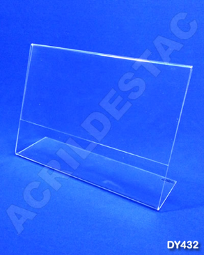 Display de PS cristal acrilico similar em L para mesa expositor A5 Horizontal