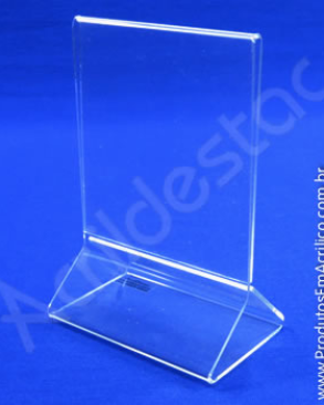 Display de acrilico cristal para mesa de restaurante A6 vertical