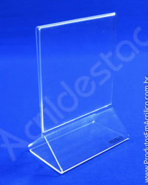Display de acrilico cristal para mesa de restaurante A6 vertical