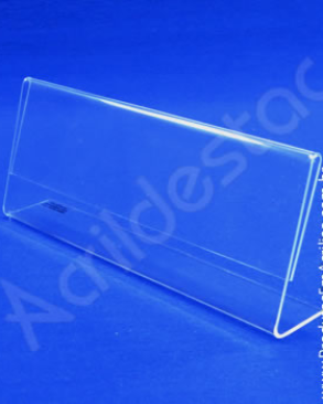 Display de mesa em L PS cristal acrilico similar Porta Folheto 10x21 Horizontal