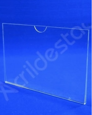 Display PETG modelo U Porta folheto para avisos A6 10x15cm Horizontal