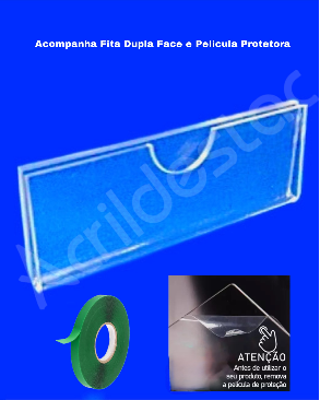 Display PETG Porta etiquetas e preços 4x8cm