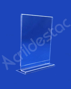 Display T PS Cristal acrilico similar para balcão mesa restaurante A6 10x15 Vertical