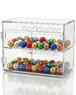 Expositor Acrilico Armarinho Horizontal EX373 Vitrine 20x30x17 cm para Joias e Bijuterias, Cosmeticos