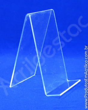 Expositor de Livro PS cristal acrilico similar individ 15 x 10 cm  - Livrarias Vitrines Papelarias Lojas