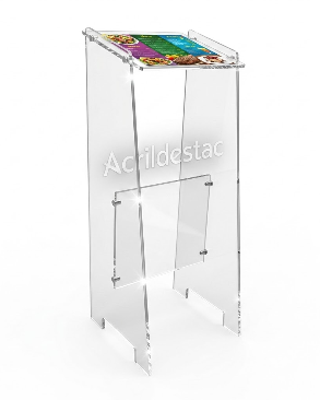Expositor para Cardápio e Menu com Mesa Dupla para Restaurante - Desmontável