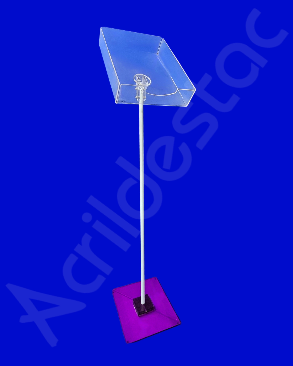 Pedestal Porta Folders Acrilico de chão Bolso Panfletos 350 Folhas Vertical