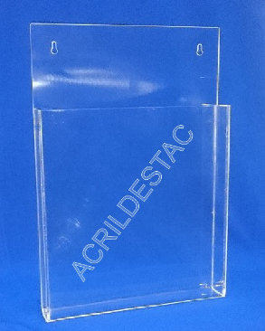 Porta Envelopes Acrilico de Parede com Bolso A6 Vertical