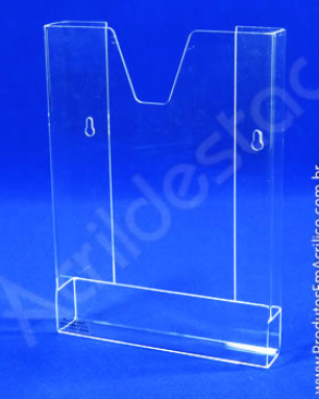 Display de Parede com bolso de Acrilico A5 21x15 Porta folhetos livro do consumidor 