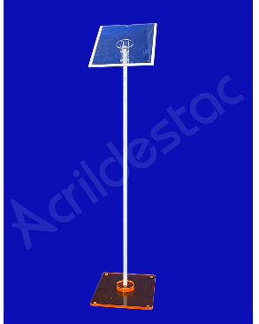Porta Folheto Pedestal Acrilico de chão para Cardapio e Panfleto A4 30x21 Vertical