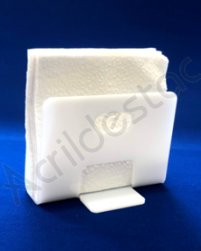 Porta Guardanapo de acrilico branco para mesa de Restaurantes 