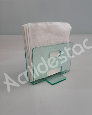 Porta Guardanapo de acrilico verde vidro para mesa de Restaurantes